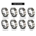 font options for inside engraving on silver hornbill rings