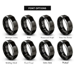 font options for inside engraving on black & gray horned dragon rings