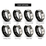 font options for inside engraving on black & grey horned dragon rings