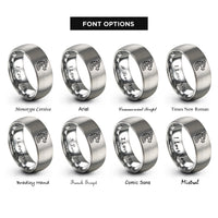 font options for inside engraving on gray horned dragon rings