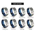 font options for inside engraving on blue & silver horned god symbol rings