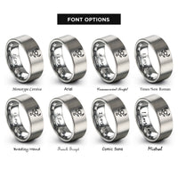 font options for inside engraving on silver horned god symbol rings