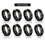 font options for inside engraving on black & silver horns circle rings