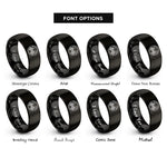 font options for inside engraving on black horns circle rings