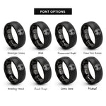 font options for inside engraving on black horns circle rings