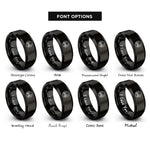 font options for inside engraving on black horns circle rings