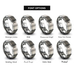 font options for inside engraving on silver horns circle rings