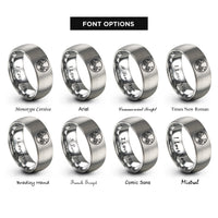 font options for inside engraving on gray horns circle rings
