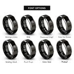 font options for inside engraving on black & gray horns sign rings