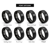 font options for inside engraving on black horns sign rings