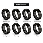 font options for inside engraving on black horns sign rings