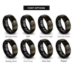 font options for inside engraving on gunmetal & black horns sign rings
