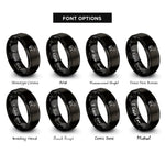 font options for inside engraving on black horse rings