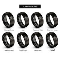 font options for inside engraving on black horse rings