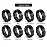 font options for inside engraving on black horse rings