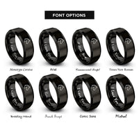 font options for inside engraving on black horse rings