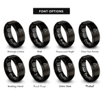 font options for inside engraving on black horse rings