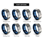 font options for inside engraving on blue & grey horse rings