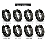 font options for inside engraving on black & silver horse bridle left rings