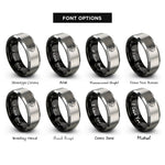 font options for inside engraving on black & gray horse bridle left rings