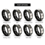 font options for inside engraving on black & silver horse bridle left rings