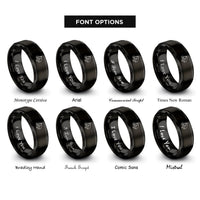 font options for inside engraving on black horse bridle left rings