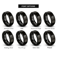 font options for inside engraving on black horse bridle left rings