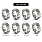 font options for inside engraving on silver horse bridle left rings