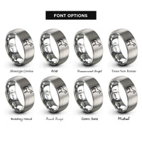 font options for inside engraving on gray horse rings