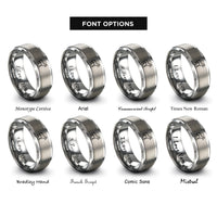 font options for inside engraving on grey horse rings