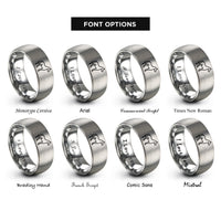 font options for inside engraving on gray horse rings