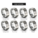 font options for inside engraving on grey horse rings
