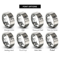 font options for inside engraving on gray horse rings