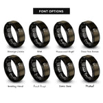 font options for inside engraving on gunmetal & black horse rings