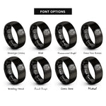 font options for inside engraving on black horse horseshoe left rings