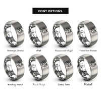 font options for inside engraving on grey horse horseshoe left rings