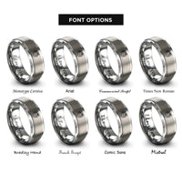font options for inside engraving on grey horse horseshoe left rings