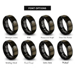 font options for inside engraving on gunmetal & black horse horseshoe left rings