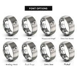 font options for inside engraving on silver horse pose rings