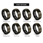 font options for inside engraving on gunmetal & black horse pose rings