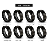 font options for inside engraving on black horse right bridle rings