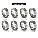 font options for inside engraving on silver horse right bridle rings