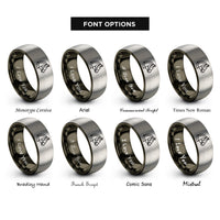 font options for inside engraving on gunmetal & grey horse right bridle rings
