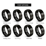 font options for inside engraving on black horse symbol rings