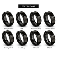 font options for inside engraving on black horse symbol rings