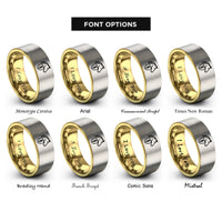 font options for inside engraving on gold & gray horse symbol rings