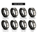 font options for inside engraving on black & grey horse tail flick rings