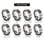 font options for inside engraving on gray horse tail flick rings