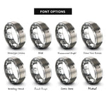 font options for inside engraving on gray horseshoe magnet rings