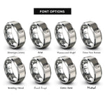 font options for inside engraving on grey horseshoe magnet rings